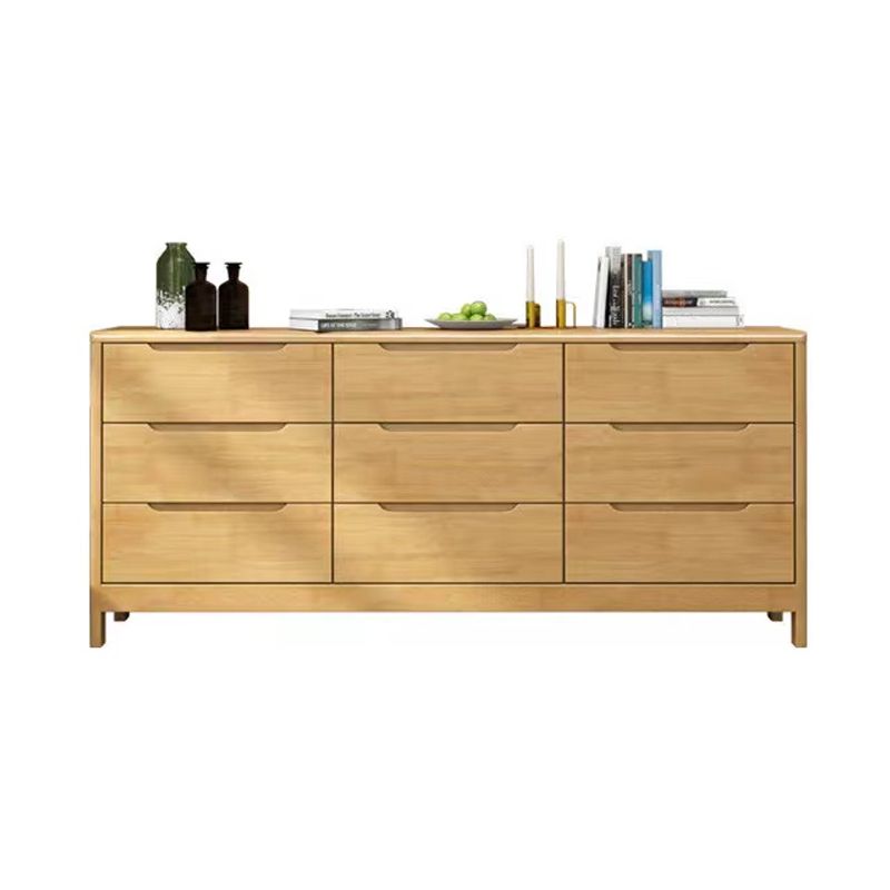 Modern Rubber-wood Solid Wood Side Board Living Room Buffet/Console with Drawers Clearhalo 'buffet_sideboard' 'Buffets & Sideboards' 'Furniture' 'furniture_buffet_sideboard' 'Kitchen & Dining Furniture' 1200x1200_adae4af3-c7d5-485a-91b0-649f60832c64