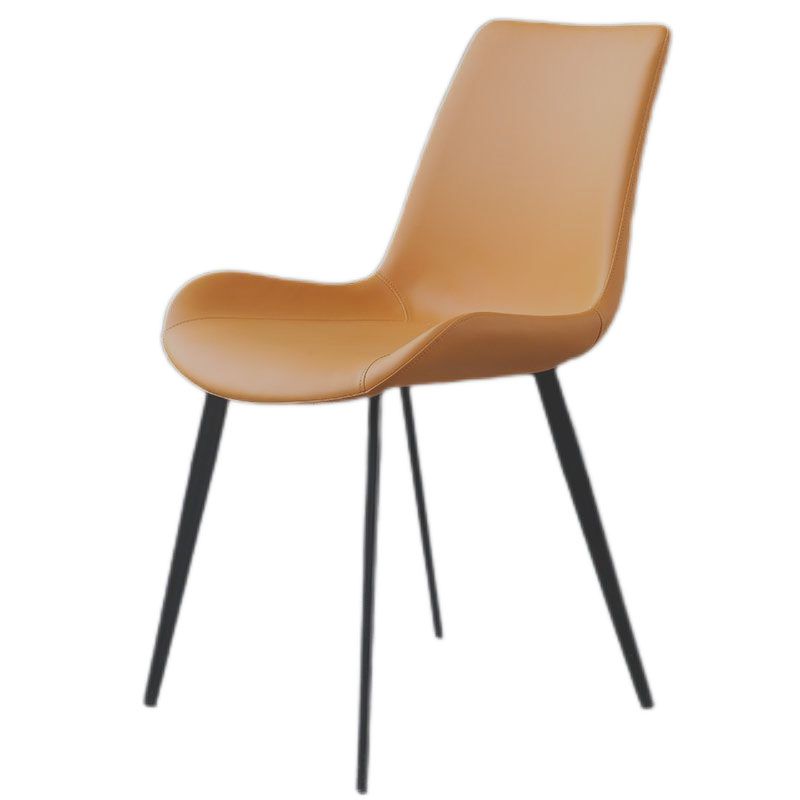 Modern Leather Hotel Side Chair Matte Finish Solid Back Dining Chair (Set of 2) Clearhalo ' kitchen&dining_furn' 'Dining Chairs' 'Dining Tables & Seating' 'dining_chair' 'furn' 'furn_dining_chair' 'Furniture' 'furniture_dining_chair' 'Kitchen & Dining Furniture' 'kitchen' 1200x1200_adaf62cd-41fa-4f41-84e1-00bf0c10647f