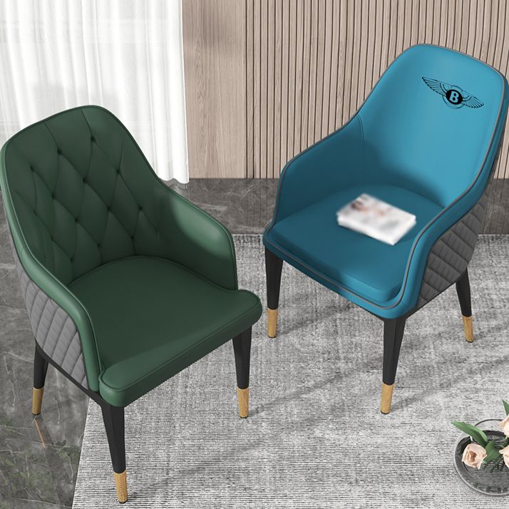 Solid Back Dining Arm Chairs Upholstered Dining Armchairs with Metal Legs Clearhalo ' kitchen&dining_furn' 'Dining Chairs' 'Dining Tables & Seating' 'dining_chair' 'furn' 'furn_dining_chair' 'Furniture' 'furniture_dining_chair' 'Kitchen & Dining Furniture' 'kitchen' 1200x1200_adb14cbf-680b-4bf6-87d1-a0be23b8b8ad