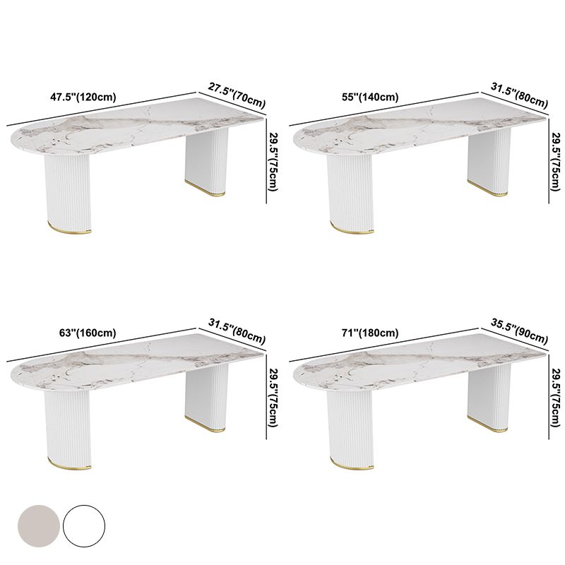 Free Form Modern Dining Table White Tone Fixed Table with Sintered Stone Clearhalo ' dining_table' 'Dining Tables & Seating' 'Dining Tables' 'furn' 'furn_dining_table' 'Furniture' 'furniture_dining_table' 'Kitchen & Dining Furniture' 'kitchen&dining_furn' 'kitchen' 'kitchen_dining_table' 1200x1200_adb17c07-dbfe-4af0-a7c0-ba01252b5b8f