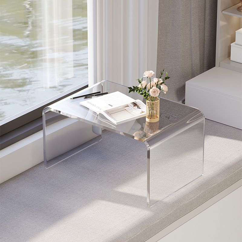 Luxurious Sled Side Table Rectangular Acrylic End Table Stand