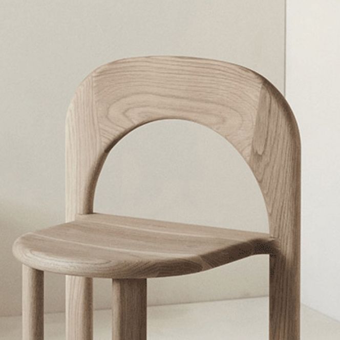 Binnenstapelbare eetkamerstoel vast houten eik massief hout open achterkant eet zijkant stoel