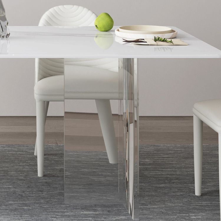 Modern White Dining Table Rectangle Sintered Stone Dining Table with Acrylic Base Clearhalo ' dining_table' 'Dining Tables & Seating' 'Dining Tables' 'furn' 'furn_dining_table' 'Furniture' 'furniture_dining_table' 'Kitchen & Dining Furniture' 'kitchen&dining_furn' 'kitchen' 'kitchen_dining_table' 1200x1200_adb5697e-d505-425b-8622-a59ad0a3cfb4