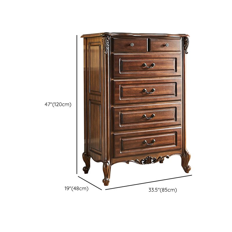 茶色の中世のモダンなソリッドウッドチェスト長方形のアクセントチェスト