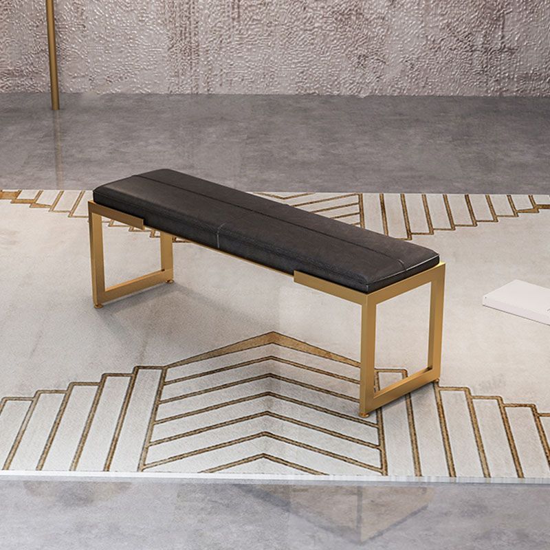 Contemporary Upholstered Bench Bedroom Rectangle Bench with Metal Legs Clearhalo 'Benches' 'Chairs & Seating' 'furn' 'furn_benches' 'Furniture' 'Living Room Furniture' 1200x1200_adb80c0b-8b41-4d10-a8b1-0f072c18a0cd