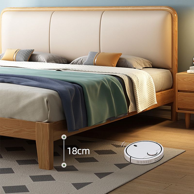 Skandinavianer Aschenpaneelbett natürliche Polsterbettrahmen mit Matratze