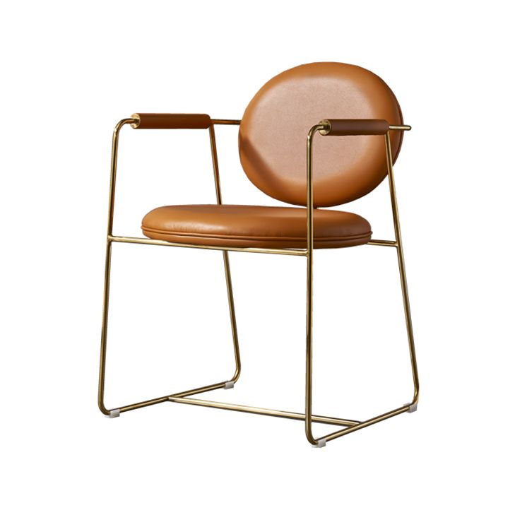 Modern Style Home Arm Chair Open Back Metal Upholstered Dining Room Chair Clearhalo ' kitchen&dining_furn' 'Dining Chairs' 'Dining Tables & Seating' 'dining_chair' 'furn' 'furn_dining_chair' 'Furniture' 'furniture_dining_chair' 'Kitchen & Dining Furniture' 'kitchen' 1200x1200_adb93643-f76f-4aaf-ace7-9488d1a21f8f