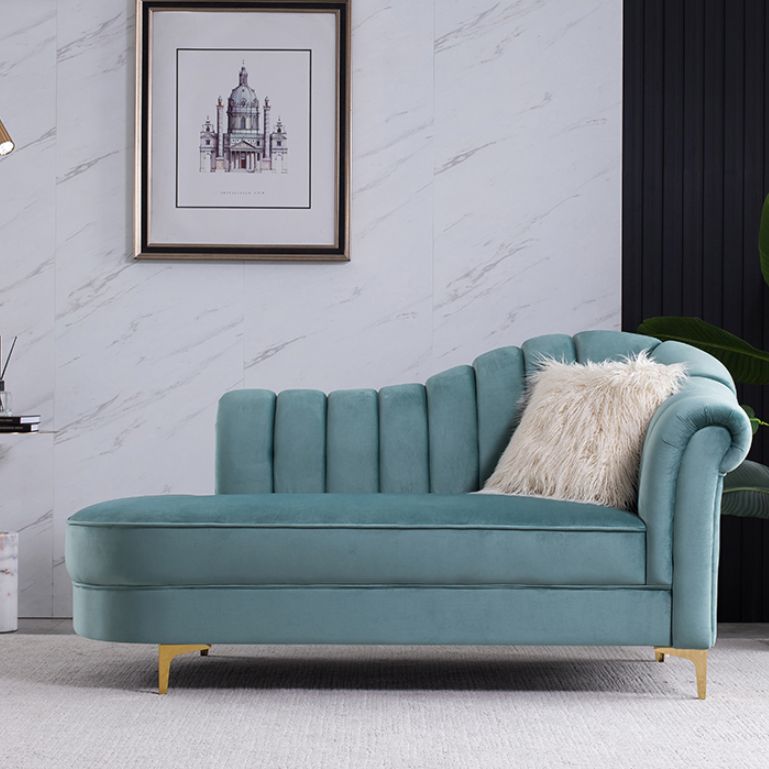 Luxury Style Velvet Chaise Lounge Bedroom Rolled Arms Chaise Clearhalo 'Chairs & Seating' 'Chaise Lounge' 'chaise_lounge' 'furn' 'furn_chaise_lounge' 'Furniture' 'Living Room Furniture' 1200x1200_adb93af9-d5f7-4992-b1ab-02e739ca1d4c