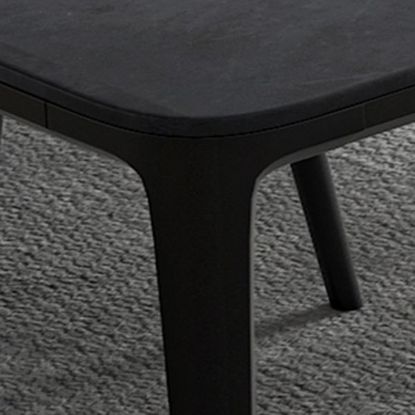 Modern Grey Rectangular Stone Tabletop Dining Table with 4 Black Legs Clearhalo 'Dining Tables & Seating' 'Dining Tables' 'dining_table' 'furn' 'furn_dining_table' 'Furniture' 'Kitchen & Dining Furniture' 1200x1200_adba9e23-0257-4d9d-aeb7-d64ff98ff4c6