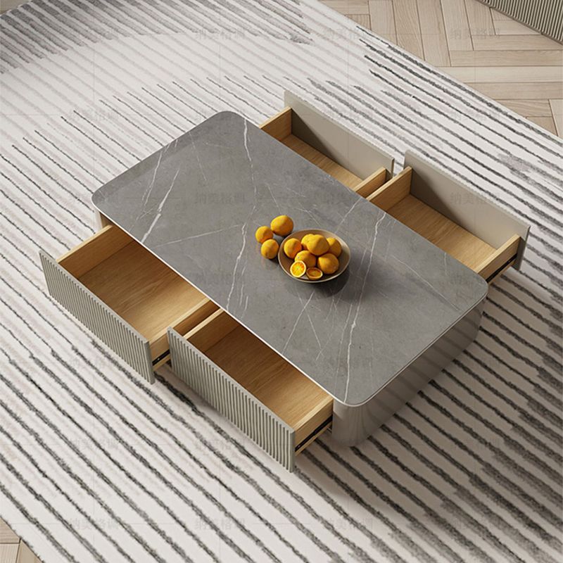 Pedestal Glam Coffee Table Rectangle Slate Single Coffee Table with Drawer Clearhalo 'Coffee & Accent Tables' 'Coffee Tables' 'coffee_tables' 'furn' 'furn_coffee_tables' 'Furniture' 'Living Room Furniture' 1200x1200_adbc0629-deed-45bb-9a47-031d40f4fb8a