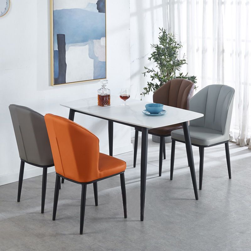 Minimalist Style Table Set with Sintered Stone Dining Table and Padded Chairs Clearhalo 'Dining Room Sets' 'Dining Tables & Seating' 'dining_room_set' 'furn' 'furn_dining_room_set' 'Furniture' 'furniture_dining_room_set' 'Kitchen & Dining Furniture' 'kitchen&dining_furn' 'kitchen' 1200x1200_adbd1605-02e9-4481-870f-ae7b66aef04c