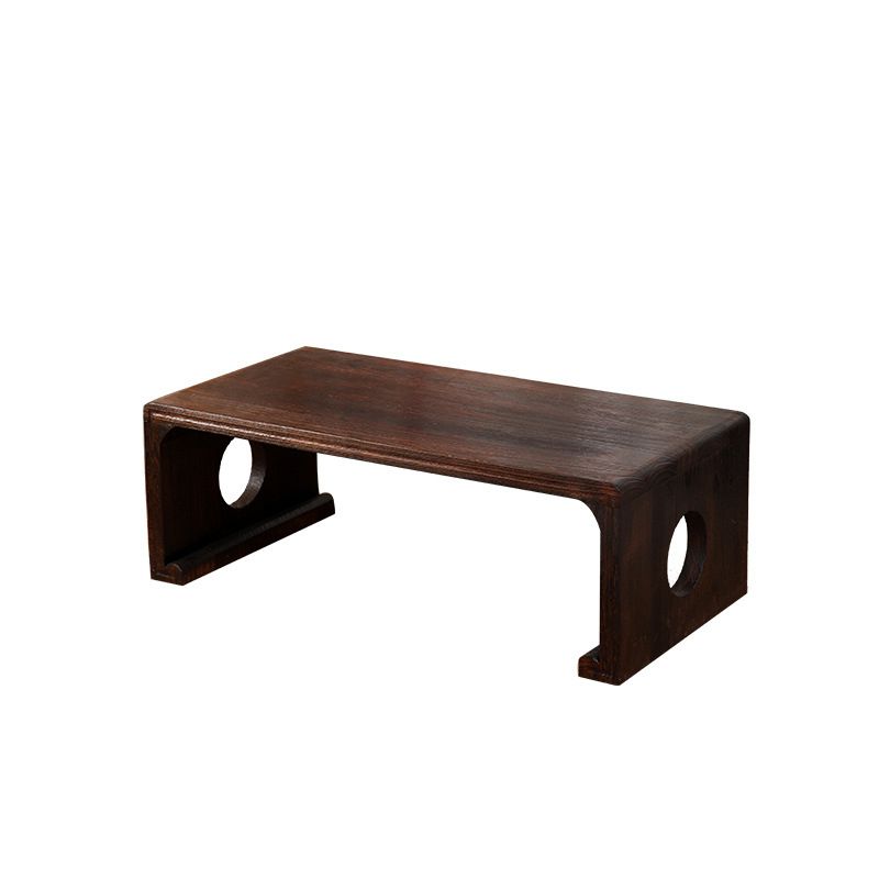 Natural/Brown Rectangular Coffee Table 11.81" High Wooden Cocktail Table