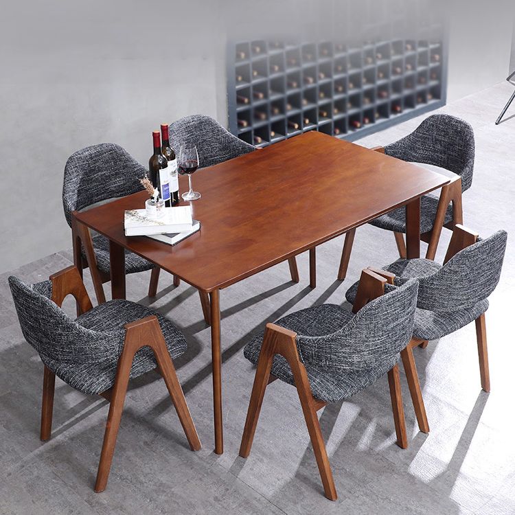Scandinavian Rubberwood Open Arm Chair Upholstered Dining Chair with Wood Legs Clearhalo ' kitchen&dining_furn' 'Dining Chairs' 'Dining Tables & Seating' 'dining_chair' 'furn' 'furn_dining_chair' 'Furniture' 'furniture_dining_chair' 'Kitchen & Dining Furniture' 'kitchen' 1200x1200_adbde142-0032-4d44-88b9-89a367532a6b
