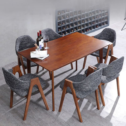 Scandinavian Rubberwood Open Arm Chair Upholstered Dining Chair with Wood Legs Clearhalo ' kitchen&dining_furn' 'Dining Chairs' 'Dining Tables & Seating' 'dining_chair' 'furn' 'furn_dining_chair' 'Furniture' 'furniture_dining_chair' 'Kitchen & Dining Furniture' 'kitchen' 1200x1200_adbde142-0032-4d44-88b9-89a367532a6b