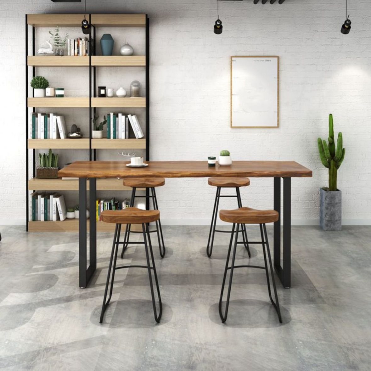 Solid Wood Bar Dining Table Industrial Bar Dining Table with Sled Base Clearhalo 'Bar Furniture' 'Bar Tables' 'bar_tables' 'furn' 'furn_bar_tables' 'Furniture' 'furniture_bar_tables' 'Kitchen & Dining Furniture' 1200x1200_adbed9ff-3ac8-4efd-8807-9f0f71ffafe6
