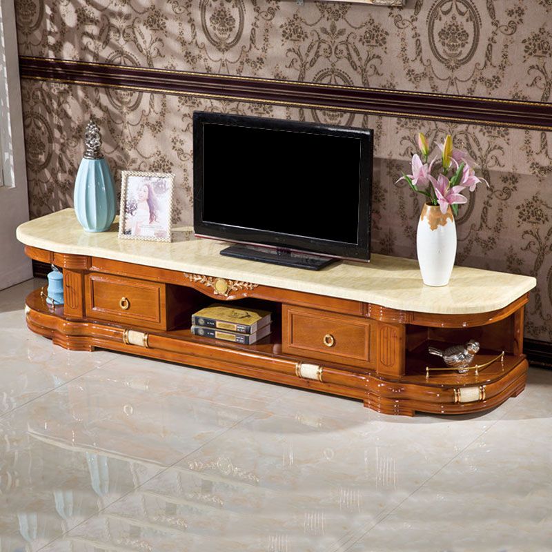European TV Cabinet Living Room Bedroom Floor Classic TV Console with Cabinet Clearhalo 'furn' 'furn_tv_stands_entertainment_centers' 'Furniture' 'Living Room Furniture' 'TV Stands & Entertainment Centers' 'TV Stands & Media Storage Furniture' 'tv_stands_entertainment_centers' 1200x1200_adbefb7e-13a9-47dd-8a52-e75087f5699b