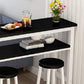 Mesa de comedor de madera artificial, mesa de pub moderna con altura de mostrador y estante