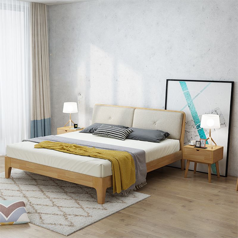 Panneau moderne lit en bois massif en bois lit standard avec tête de lit