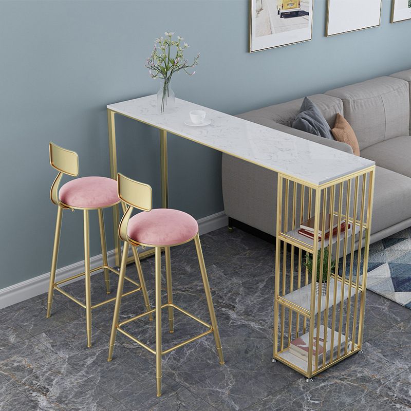 Glam Pub Table Double Pedestal Bar Height Rectangle Bar Table for Bar Clearhalo 'Bar Furniture' 'Bar Tables' 'bar_tables' 'furn' 'furn_bar_tables' 'Furniture' 'Kitchen & Dining Furniture' 1200x1200_adc04eb7-e71b-4cbb-92a9-a440ab1d93db