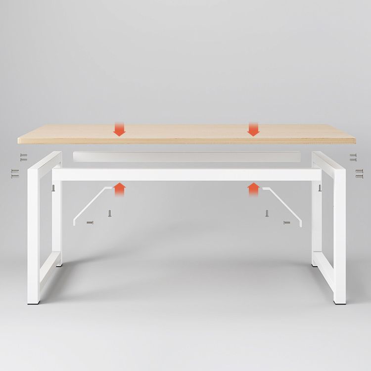 Contemporary Wooden Office Desk Sled Base Writing Desk with Steel Legs Clearhalo 'furn' 'furn_office_desk' 'Furniture' 'Office Desks' 'Office Furniture' 'office_desk' 1200x1200_adc1aafa-a7fd-4f62-b19a-687fa73787a2