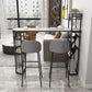 Glam White Stone Bar Dining Table Iron Double Pedestal Bistro Table with Wine Rack Clearhalo 'Bar Furniture' 'Bar Tables' 'bar_tables' 'furn' 'furn_bar_tables' 'Furniture' 'furniture_bar_tables' 'Kitchen & Dining Furniture' 'kitchen&dining_furn' 'kitchen' 1200x1200_adc275f0-bca4-4a24-8f90-9ce1cab781b1