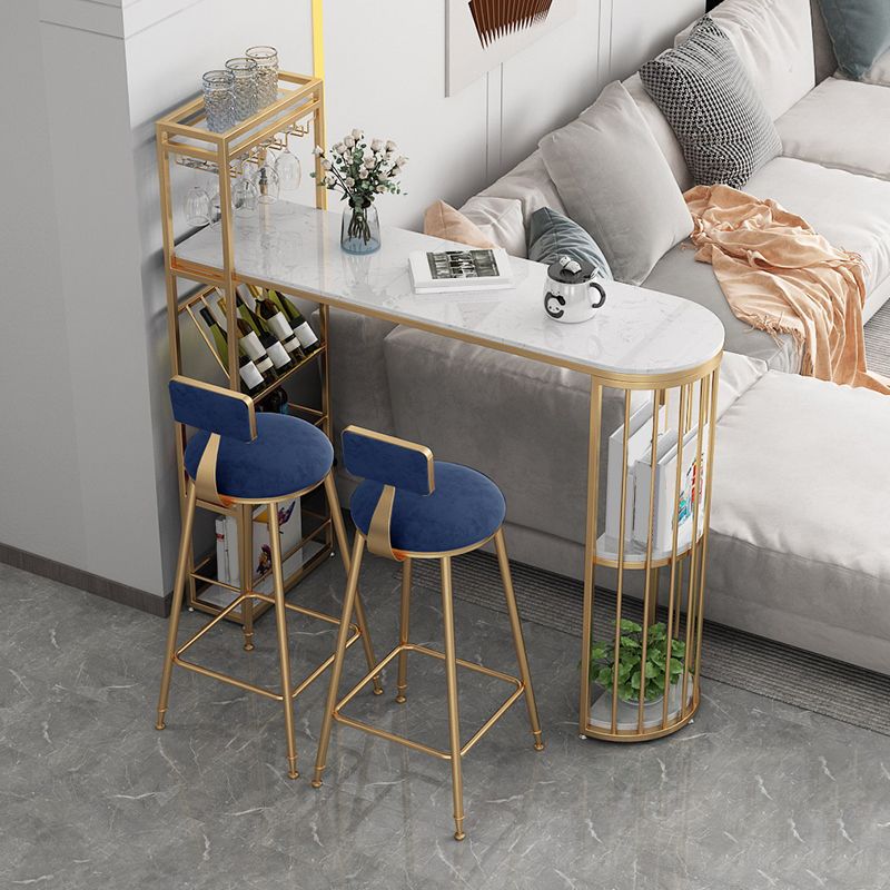 Glam Round Dining Stools Metal Low Back Bar Stools with Footrest Clearhalo 'Bar Furniture' 'Bar Stools' 'bar_stools' 'furn' 'furn_bar_stools' 'Furniture' 'Kitchen & Dining Furniture' 1200x1200_adc5b65c-2fe9-4dba-b9f5-c078b39614dd