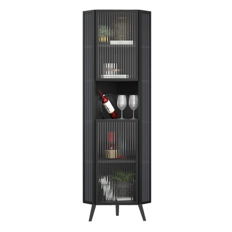 Living Room Glam Style Kitchen Buffet Server Glass Door Metal Frame Dining Server Clearhalo 'buffet_sideboard' 'Buffets & Sideboards' 'furn' 'furn_buffet_sideboard' 'Furniture' 'furniture_buffet_sideboard' 'Kitchen & Dining Furniture' 1200x1200_adc672fd-bd78-4bb0-aeaf-65937ff917cb