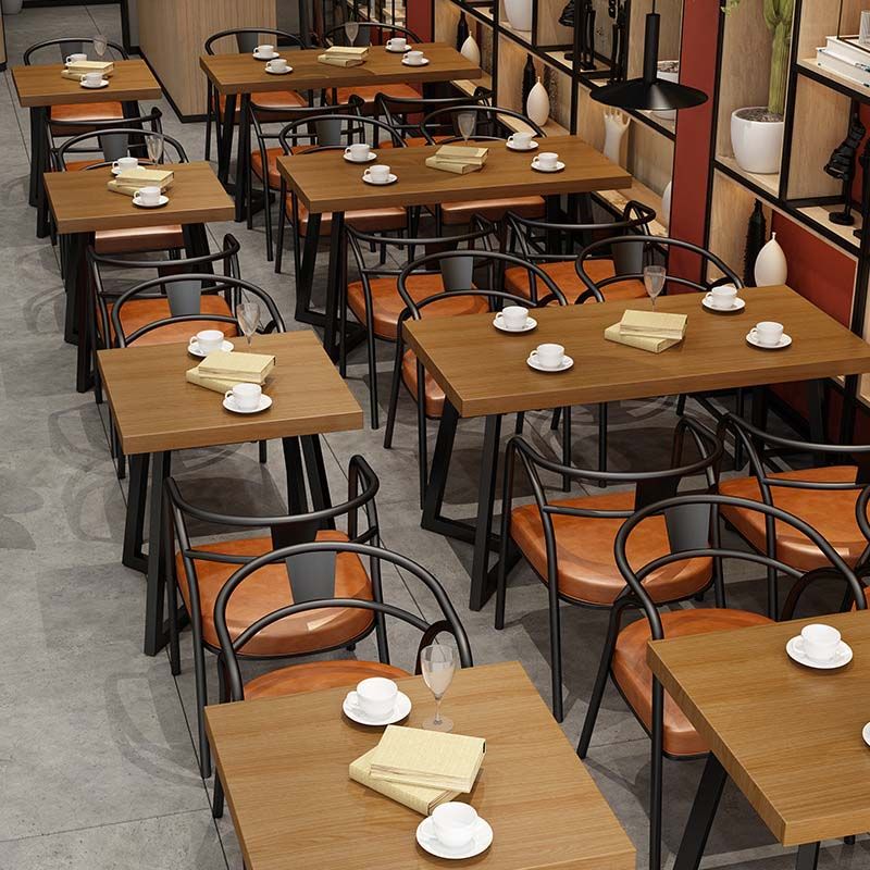 Industrial Double Pedestal Dining Table Wood Table for Cafe Bar Clearhalo 'Dining Tables & Seating' 'Dining Tables' 'dining_table' 'furn' 'furn_dining_table' 'Furniture' 'Kitchen & Dining Furniture' 1200x1200_adc688b4-8c7b-4b86-8ae5-4328da586e82
