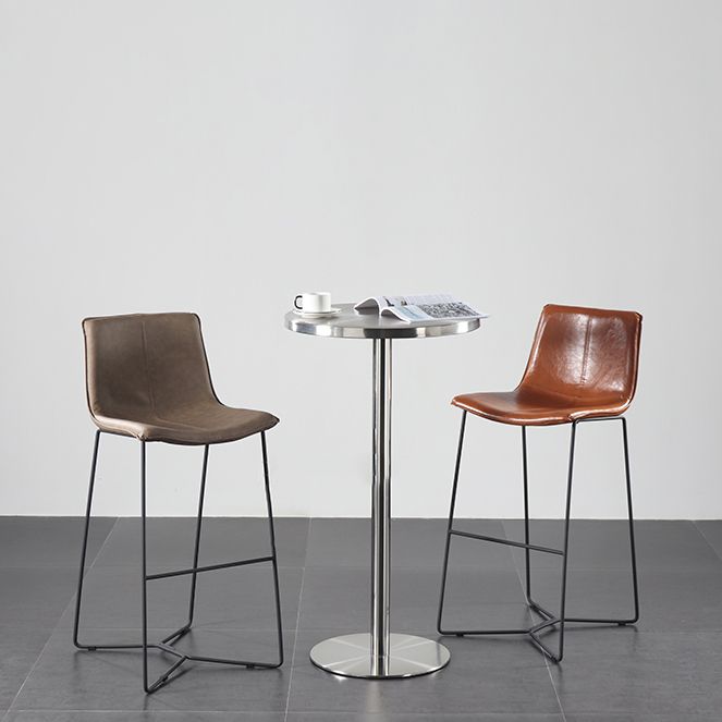 Industrial Round Bar Counter Table Metal Dining Table for Kitchen Clearhalo 'Bar Furniture' 'Bar Tables' 'bar_tables' 'furn' 'furn_bar_tables' 'Furniture' 'furniture_bar_tables' 'Kitchen & Dining Furniture' 1200x1200_adc6fdde-f298-4957-b7d8-ba3f41eab4c8