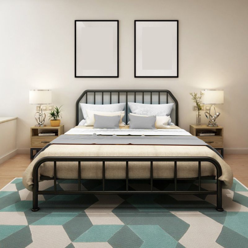 Metal Open-Frame Bed Scooped Solid Color Slat Bed with Custom Gold Leg Clearhalo 'Bedroom Furniture' 'Beds' 'furn' 'furn_beds' 'Furniture' 1200x1200_adc7e650-d8b7-4caf-8d29-d417c4046f96