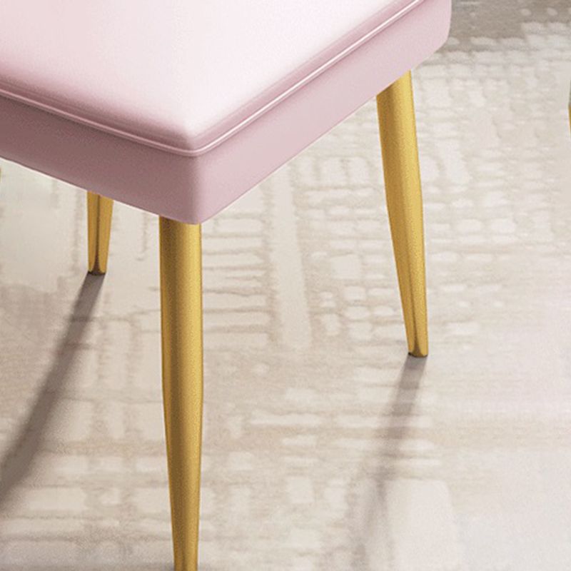 Kitchen Glam Style Dining Chairs Armless Chair with Metal Legs Clearhalo ' kitchen&dining_furn' 'Dining Chairs' 'Dining Tables & Seating' 'dining_chair' 'furn' 'furn_dining_chair' 'Furniture' 'furniture_dining_chair' 'Kitchen & Dining Furniture' 'kitchen' 1200x1200_adcae665-ca8f-401c-9915-fbed084ab31c