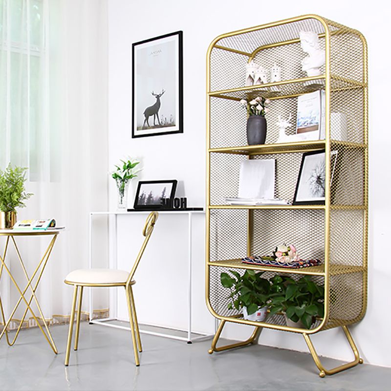 Contemporary Standard Metal Bookcase Closed Back Bookshelf with Rectangular Shelves Clearhalo 'Bookcases' 'furn' 'furn_bookcases' 'Furniture' 'Office Furniture' 1200x1200_adcb6fb3-9bb5-4ffc-b6b2-584476b0782d