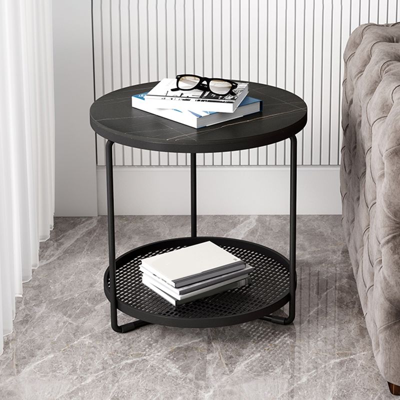 Modern Slate Corner Table Round 3 Legs Side End Table with Storage Clearhalo 'Coffee & Accent Tables' 'End & Side Tables' 'end_side_tables' 'furn' 'furn_end_side_tables' 'Furniture' 'Living Room Furniture' 1200x1200_adcbdcc9-511d-47b9-a05f-1c4196439df3