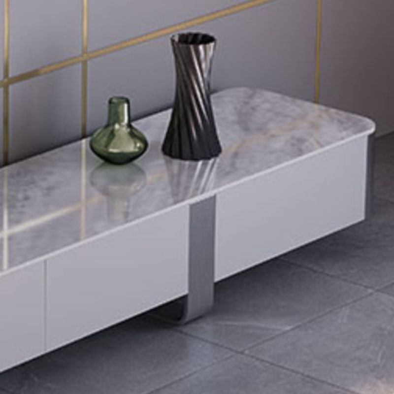 Glam Gray TV Console Enclosed Storage Stone Media Console with Drawers for Home Clearhalo 'furn' 'furn_tv_stands_entertainment_centers' 'Furniture' 'Living Room Furniture' 'TV Stands & Entertainment Centers' 'TV Stands & Media Storage Furniture' 'tv_stands_entertainment_centers' 1200x1200_adcbe290-f643-47cf-98d2-4dbea3895e0b