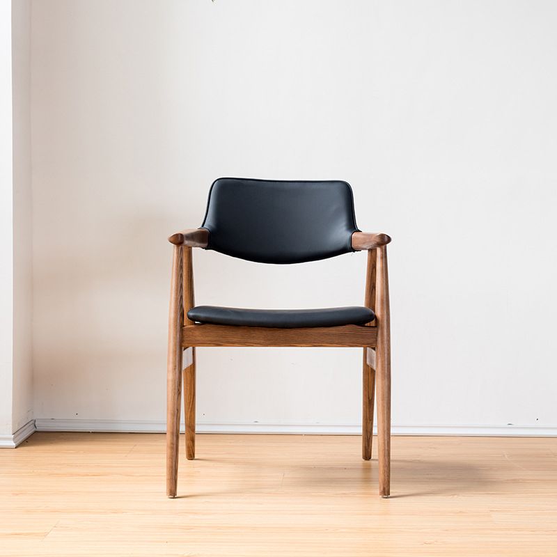 Chaise de bras contemporain en bois ouvert à l'arrière pour salle à manger chaise pour intérieur