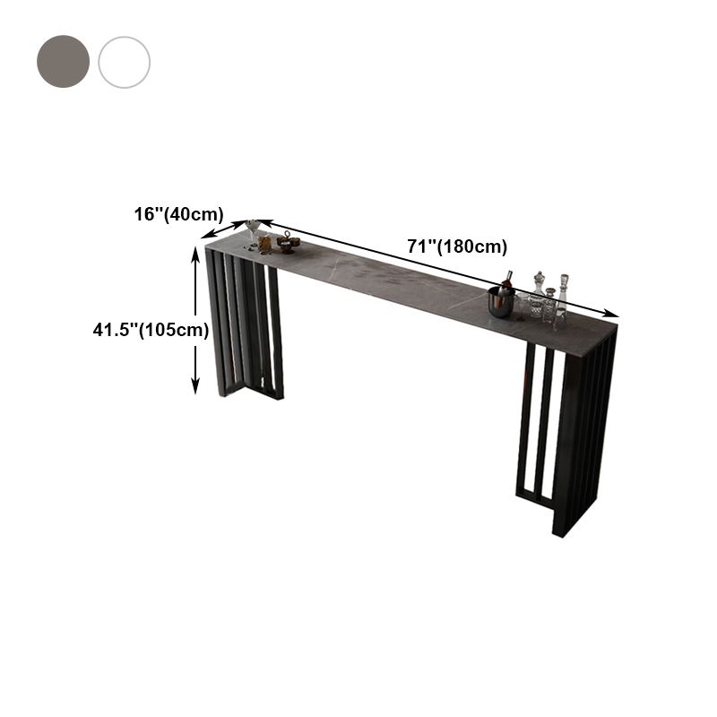 Industrial Style Bar Table 42-inch Height Stone Top and Steel Base Pub Table Clearhalo 'Bar Furniture' 'Bar Tables' 'bar_tables' 'furn' 'furn_bar_tables' 'Furniture' 'furniture_bar_tables' 'Kitchen & Dining Furniture' 1200x1200_adce3be7-a553-4f15-975d-4214e77806fd