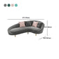 Curved Velvet Sofa Tight Back 33.46 inch High Sloped Arm Sofa Clearhalo 'furn' 'furn_sofas' 'Furniture' 'Living Room Furniture' 'Sofa' 'sofas' 1200x1200_adce7acf-e6f3-4b48-9c89-0a4c3355998b