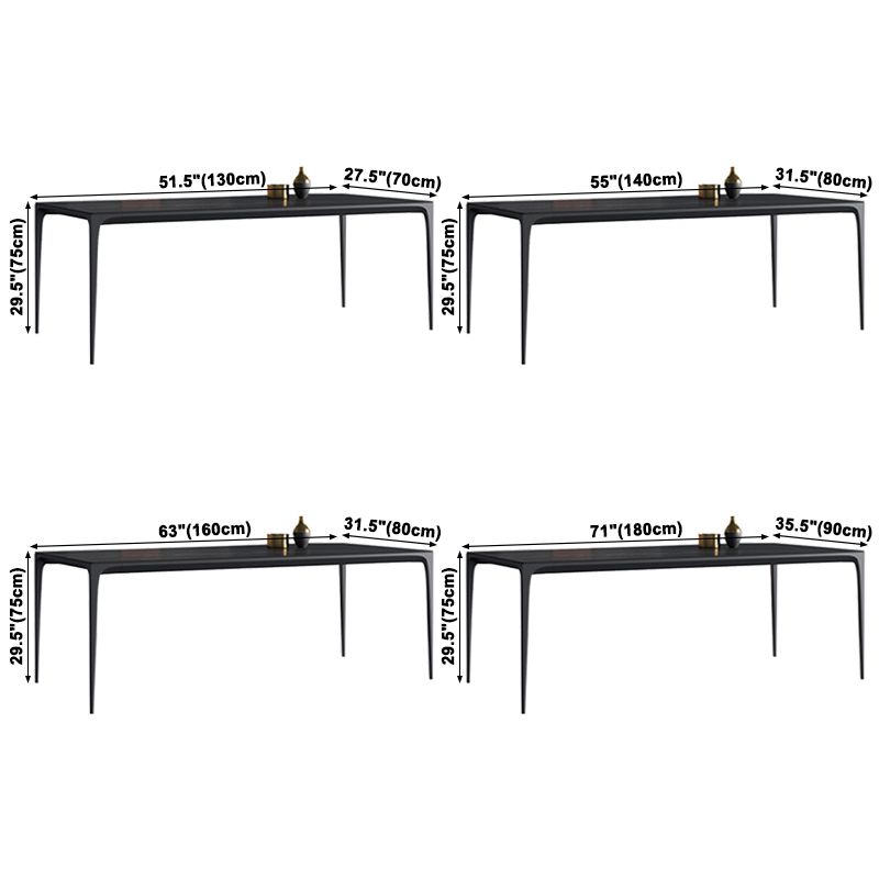 Contemporary Rectangle Standard Dining Table Sintered Stone Top Dining Table with 4 Legs Base Clearhalo ' dining_table' 'Dining Tables & Seating' 'Dining Tables' 'Furniture' 'furniture_dining_table' 'Kitchen & Dining Furniture' 'kitchen&dining_furn' 'kitchen' 'kitchen_dining_table' 1200x1200_adcf45db-dd43-41c6-afb2-3a8dae49e913