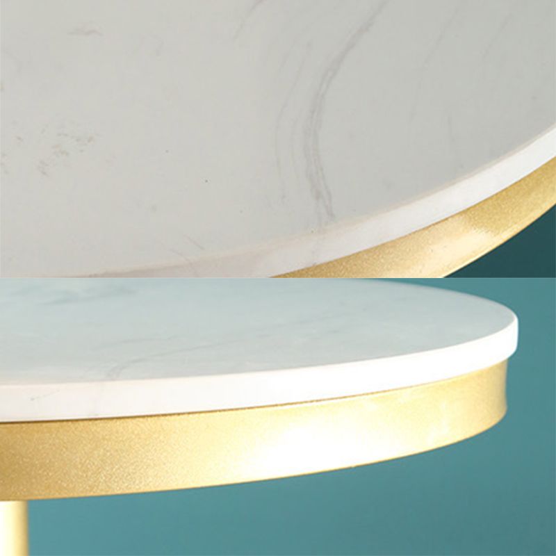 Glam Gold Bar Table Faux Marble 23.6"W Round Top White Wood Bistro Table Clearhalo 'Bar Furniture' 'Bar Tables' 'bar_tables' 'furn' 'furn_bar_tables' 'Furniture' 'furniture_bar_tables' 'Kitchen & Dining Furniture' 'kitchen&dining_furn' 'kitchen' 1200x1200_adcfa57d-5ce8-4595-ac23-5981cc5e06f3