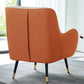 Leather Lounge Chair Arms Included Lounge Accent Chair for Living Room