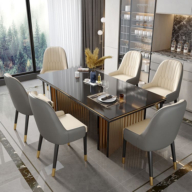 Scandinavian Style Metal Dining Chair Dining Room Upholstered Parsons Armless Chair Clearhalo ' kitchen&dining_furn' 'Dining Chairs' 'Dining Tables & Seating' 'dining_chair' 'furn' 'furn_dining_chair' 'Furniture' 'furniture_dining_chair' 'Kitchen & Dining Furniture' 'kitchen' 1200x1200_add1c20c-a220-443d-925c-d8da18ce5265