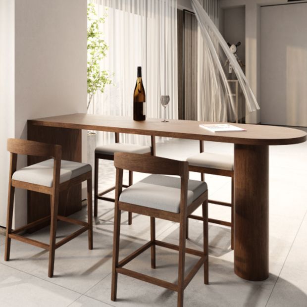 Industrial 1/4/5 Pieces Bar Table Set Pine Wood Counter Table with High Stools