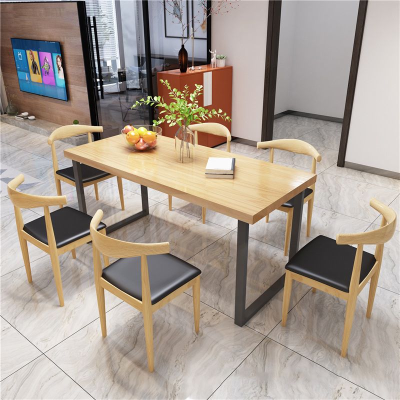 Industrieller Esstisch Set 1/5/7 Stücke fester Holz Esstisch mit Stühlen