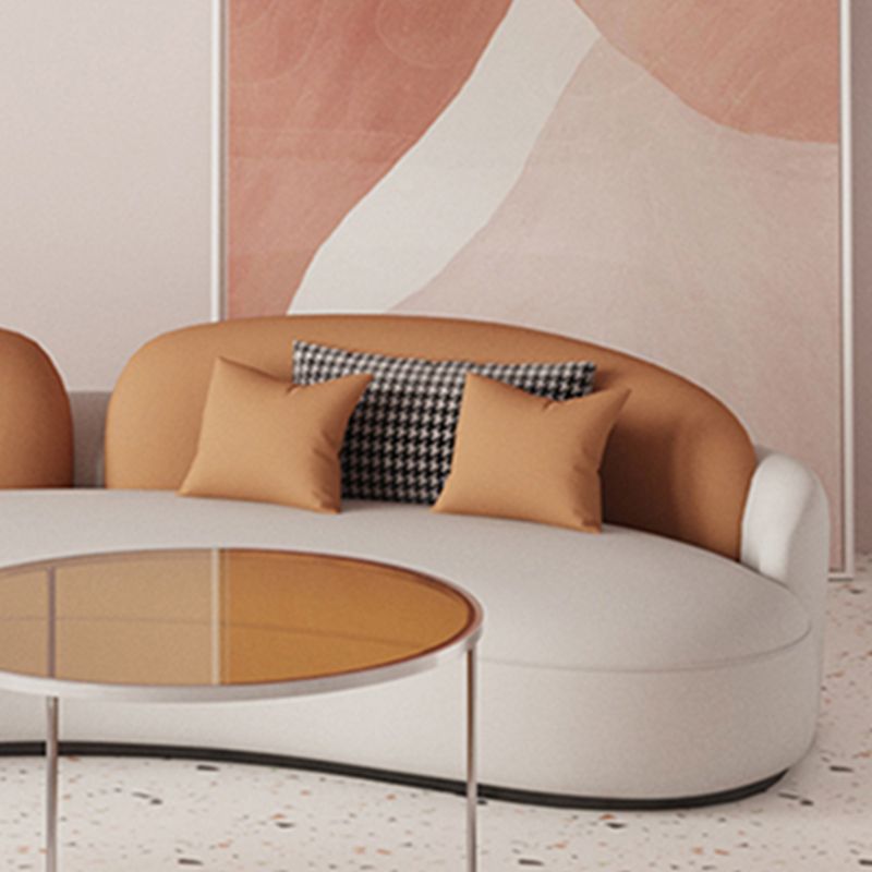 Coussins en cuir faux en cuir bras encastré 39,37 "Sofa large