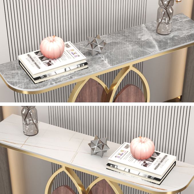 Glam Half Moon Console Sofa Tafel Antieke afwerking Console Accenttabel