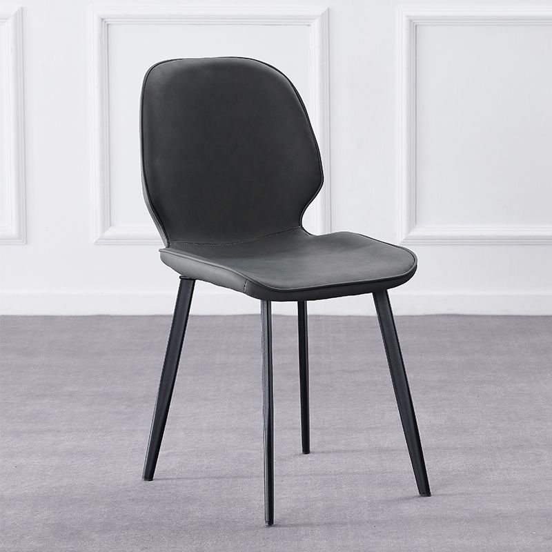 Modern Style Chair Faux Leather and Metal Dining Side Chair for Home Clearhalo 'Dining Chairs' 'Dining Tables & Seating' 'dining_chair' 'furn' 'furn_dining_chair' 'Furniture' 'Kitchen & Dining Furniture' 1200x1200_add7c397-28da-4f4a-8e20-fdf82c0cc3d3