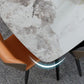 Eigentijdse eetzaal 1/7 pc's gesinterde stenen eettafel met wingback -stoelen