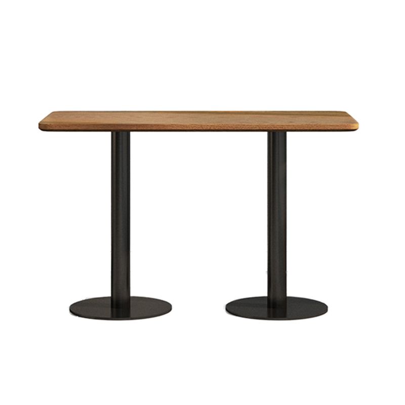 Table de dîner en bois industriel Table marron avec cadre noir pour salle à manger