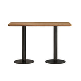 Industrial Wood Dinner Table Brown Table with Black Frame for Dining Room