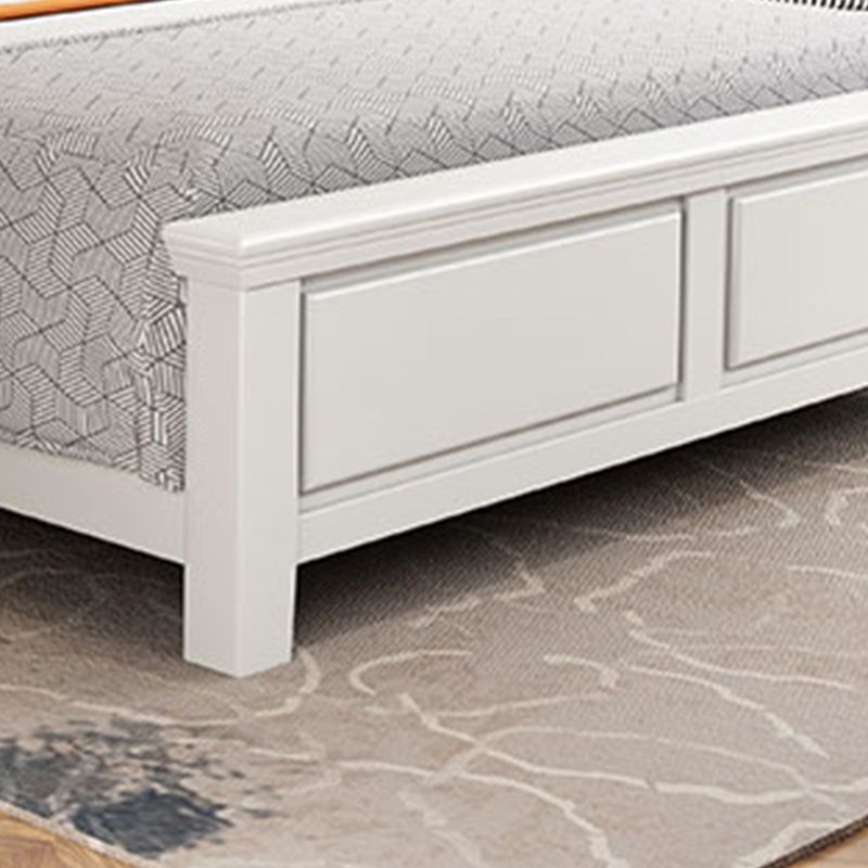 Zeitgenössisches weißes Holzstandard mit rechteckigem Kopfteil